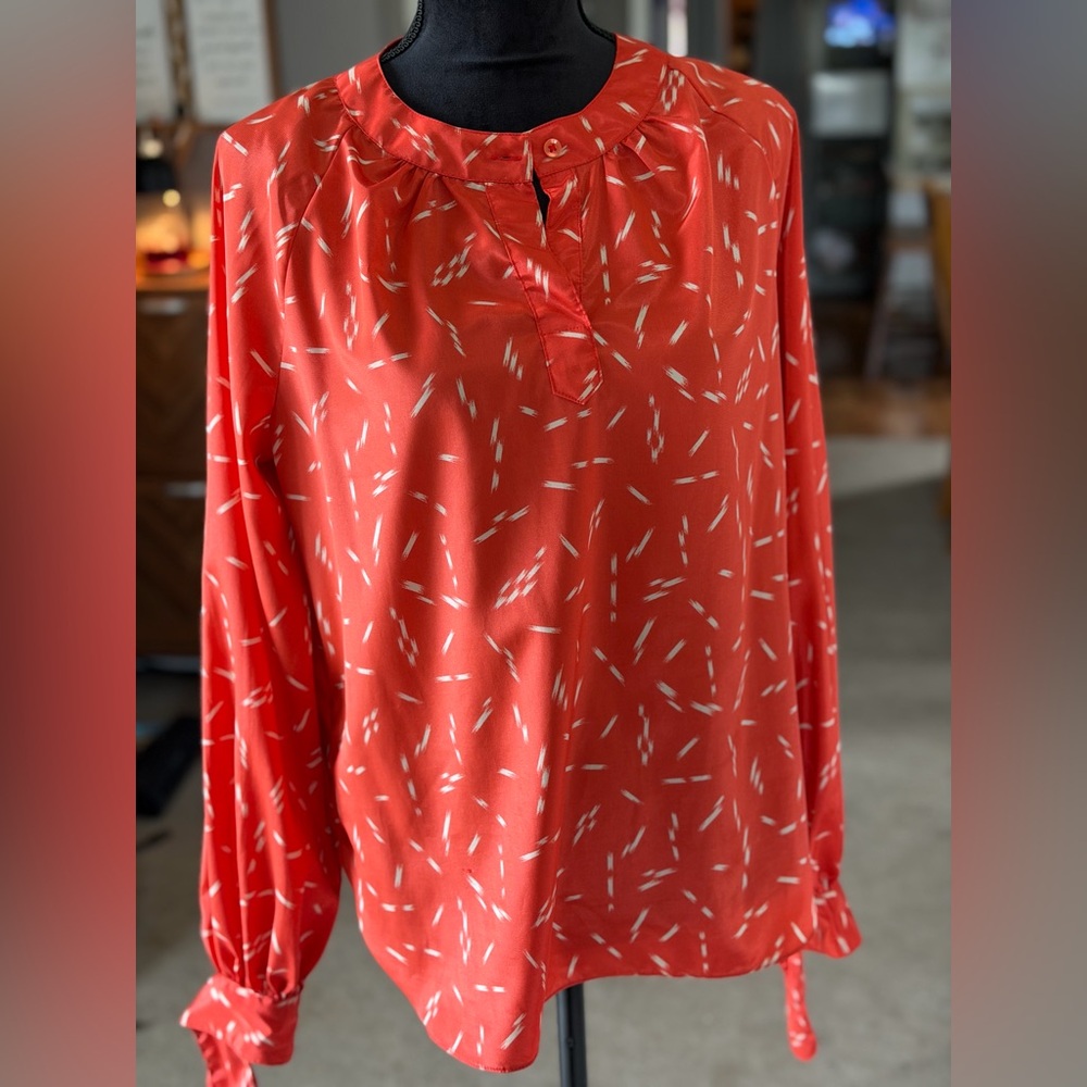 Amanda Orange Blouse 3/4 Sleeve Dopamine Dressing Career Casual Top